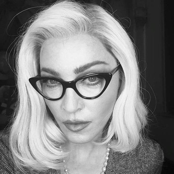 Madonna Style Cat Eye Celebrity Clear Glasses