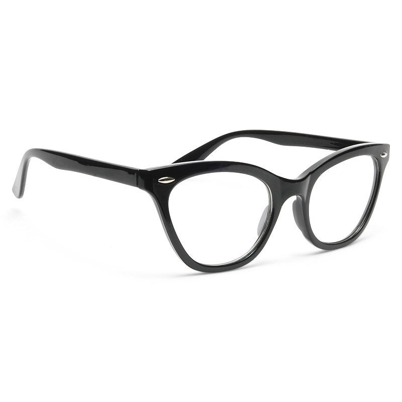 Emma Solid Frame Clear Cat Eye Glasses