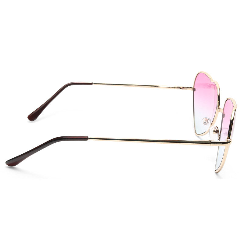 Lana Del Ray Style Split Tint Heart Celebrity Sunglasses