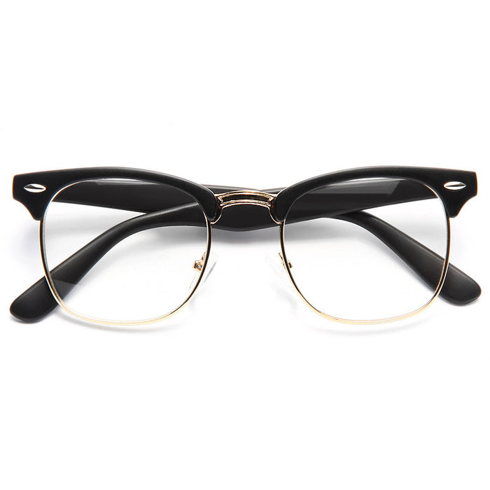 Peyton Unisex Metal Clear Half-Frame Glasses