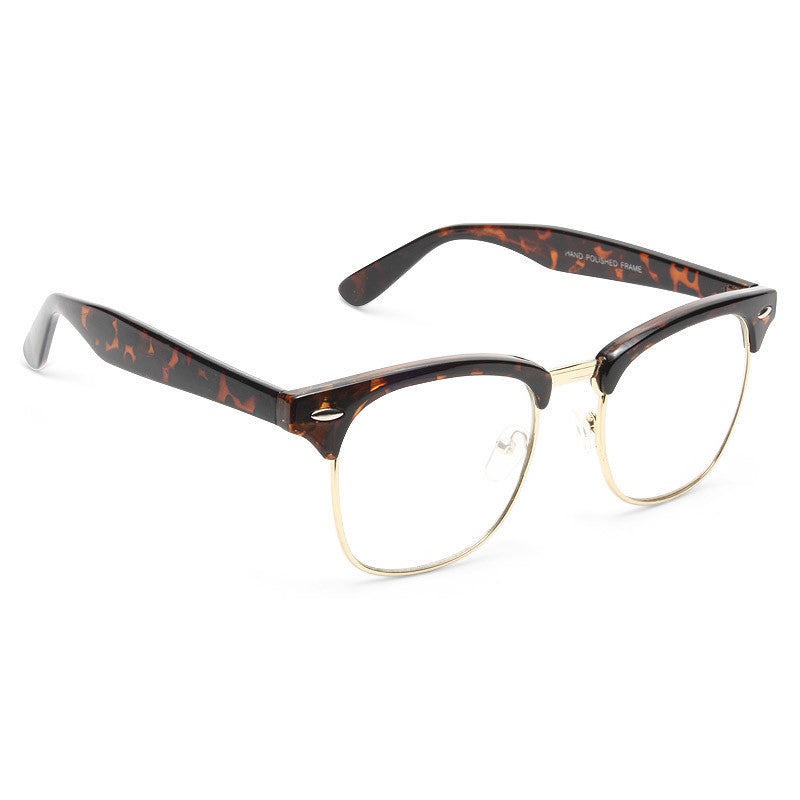 Peyton Unisex Metal Clear Half-Frame Glasses