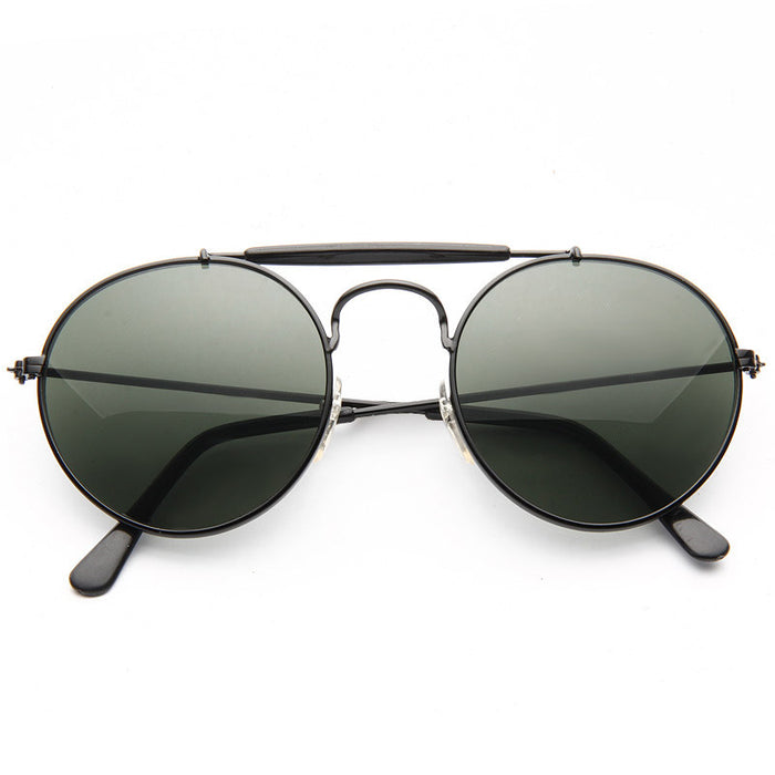 Frances Vintage Round Top Bar Sunglasses