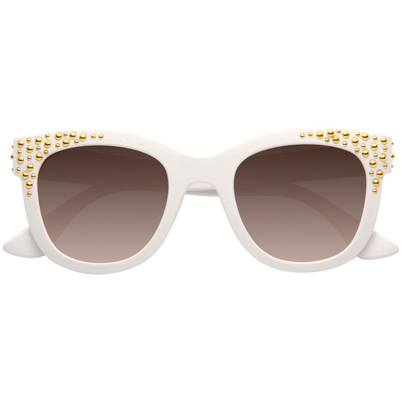 Liza Retro Gold Studded Sunglasses