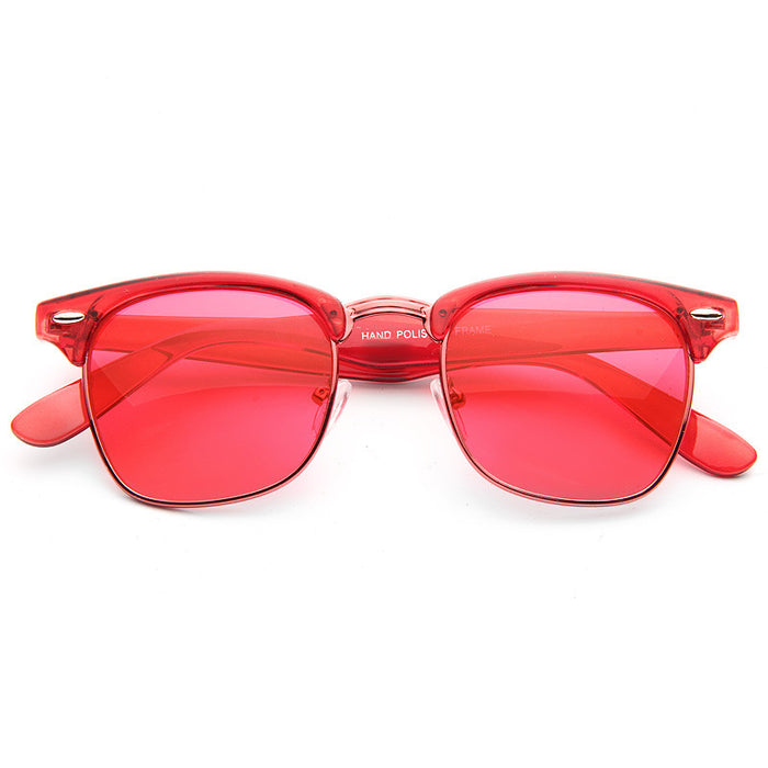 Peyton Unisex Pastel 90s Half-Frame Sunglasses