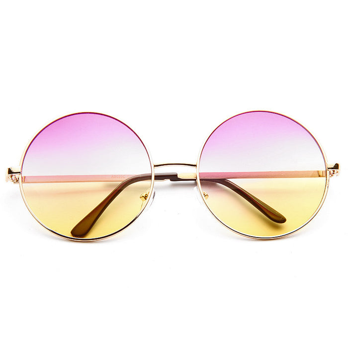 Lennon 5 Oversized Metal Round Split Tint Sunglasses