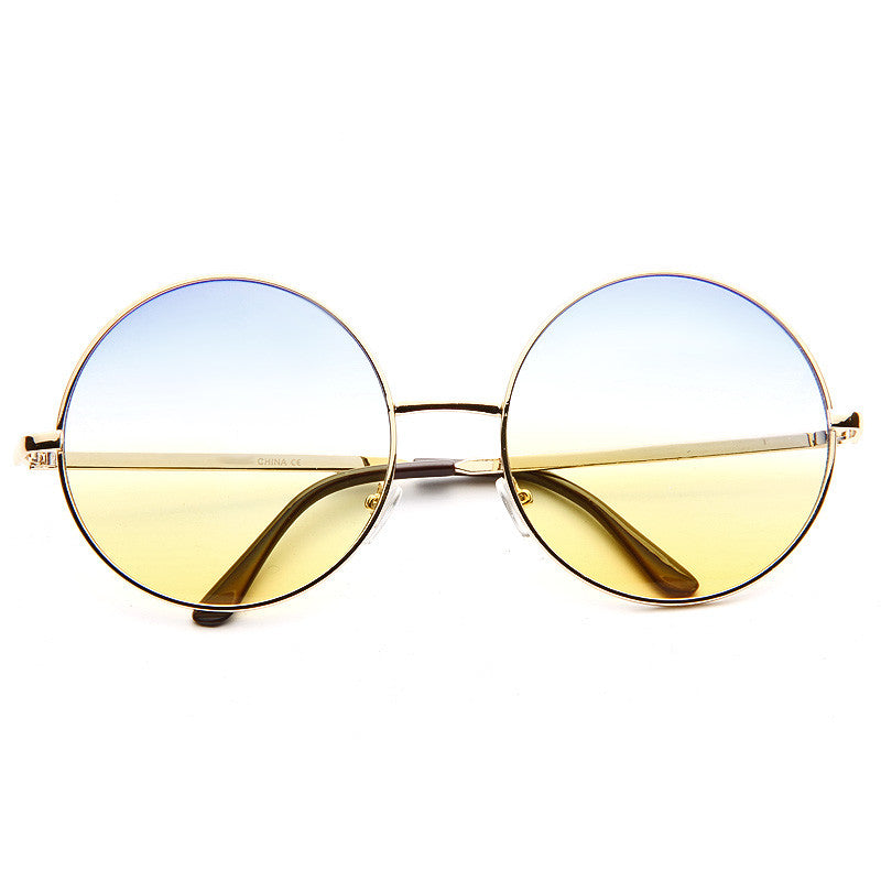 Lennon 5 Oversized Metal Round Split Tint Sunglasses