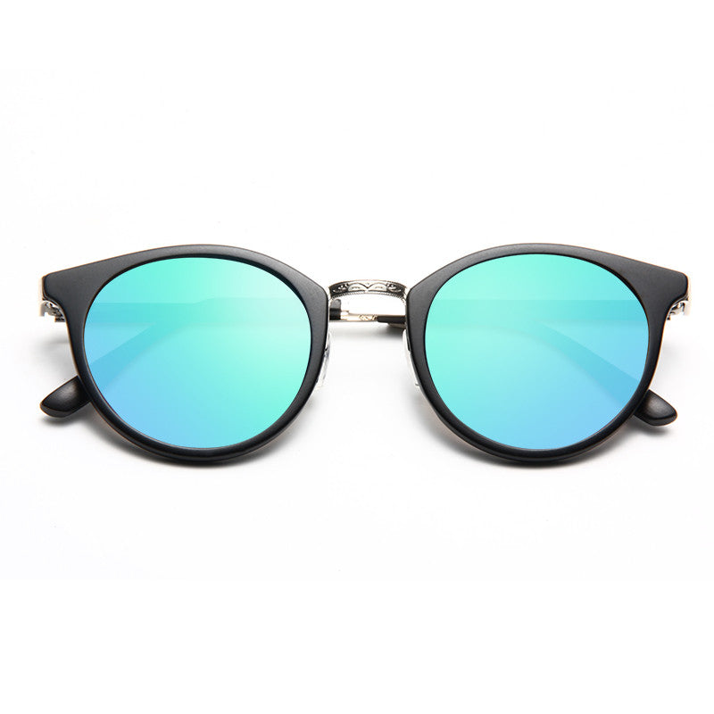 Ferrara Round Color Mirror Half-Frame Sunglasses