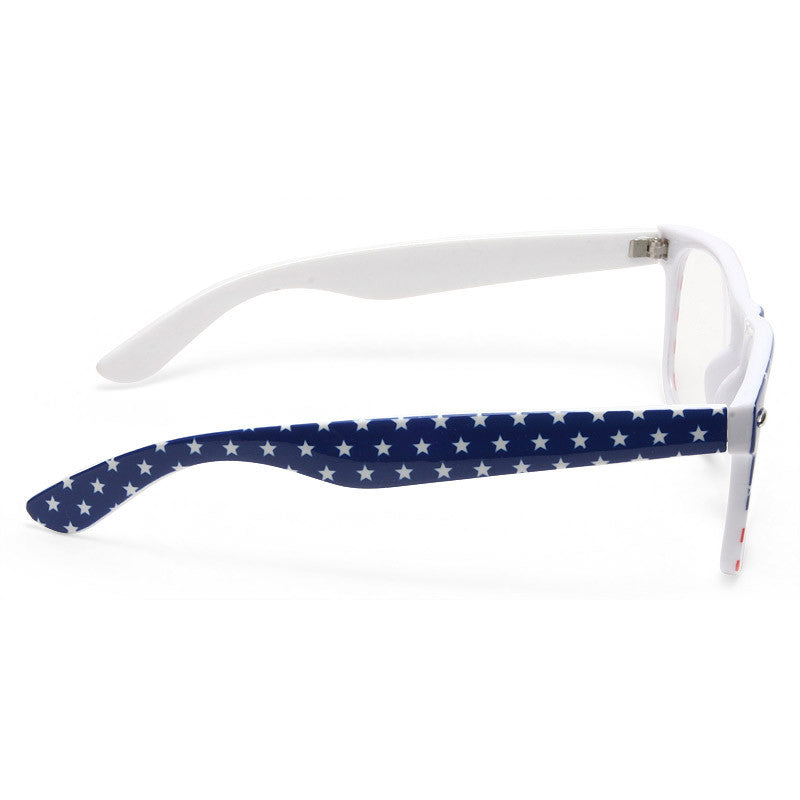 Glory American Flag Clear Horn Rimmed Glasses