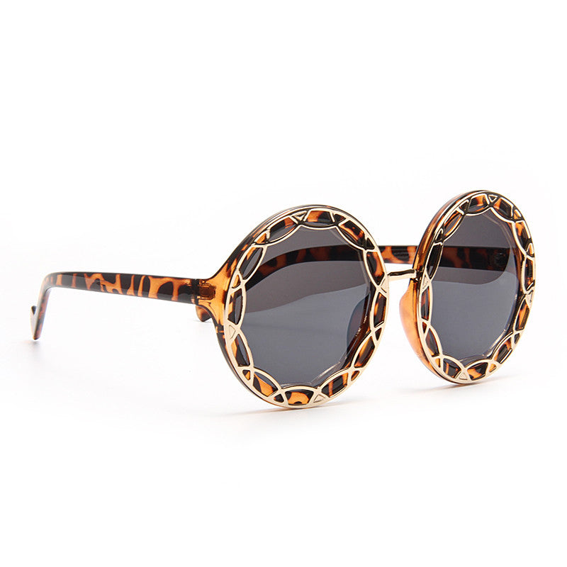 Calypso Oversized Hollow Out Lace Round Sunglasses