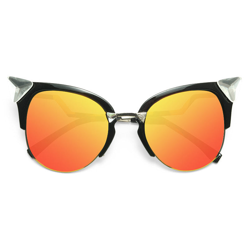 Iridia Designer Inspired Crystal Cat Eye Sunglasses