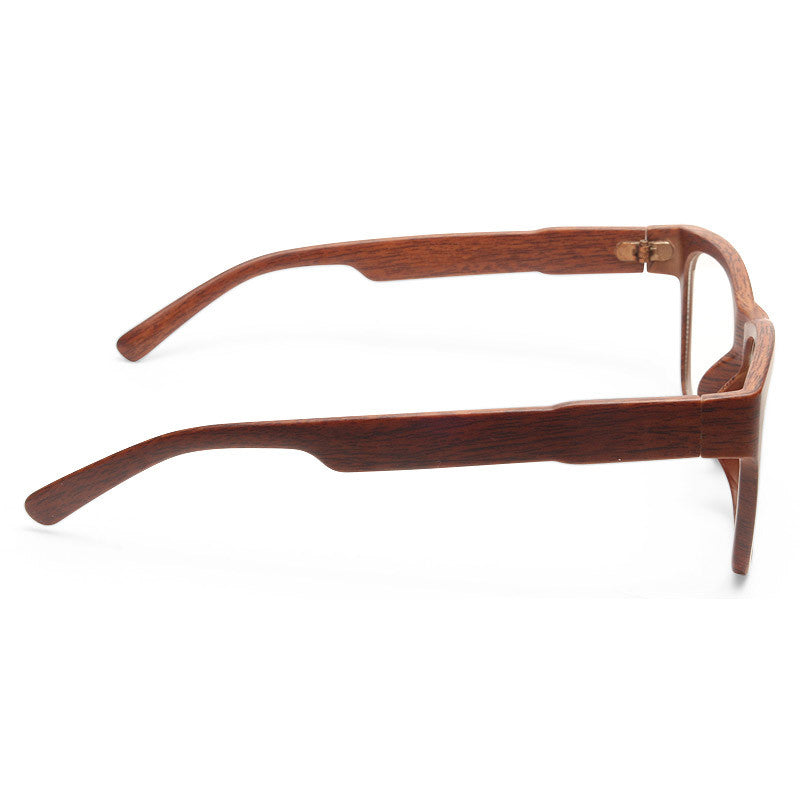 Harold Unisex Wood Grain Clear Horn Rimmed Glasses