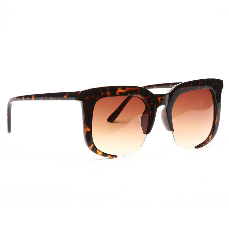 Evan Semi Rimless Horn Rimmed Sunglasses