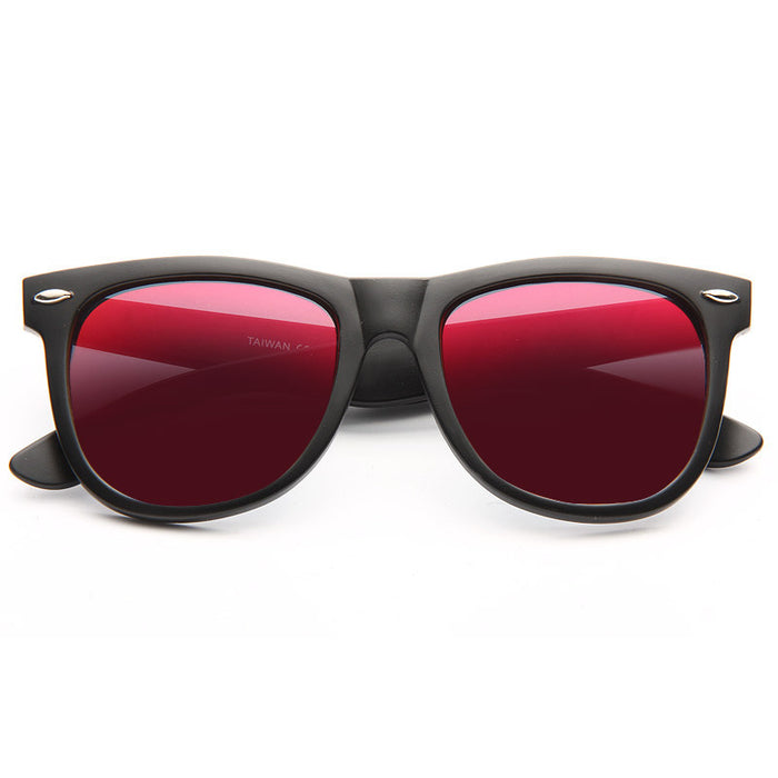 Dakota Matte X Large Color Mirror Horn Rimmed Sunglasses