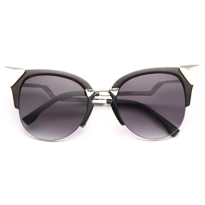 Iridia Designer Inspired Crystal Cat Eye Sunglasses