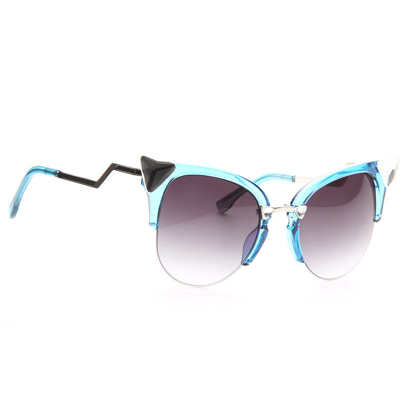 Iridia Designer Inspired Crystal Cat Eye Sunglasses