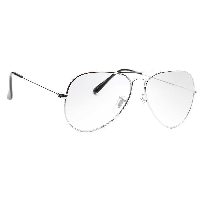 Classic 56mm Lightly Tinted Clear Aviator Glasses