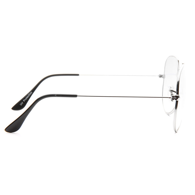 Classic 56mm Lightly Tinted Clear Aviator Glasses