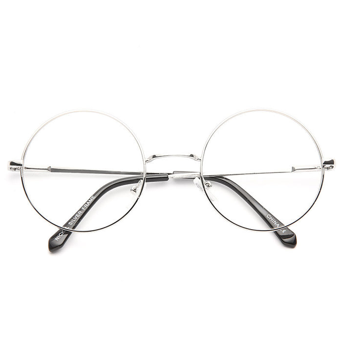 Leiden Unisex Metal Round Clear Glasses