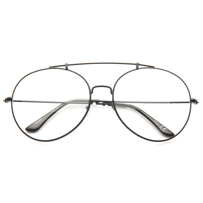 Duvall 62mm Oversized Rounded Clear Aviator Glasses