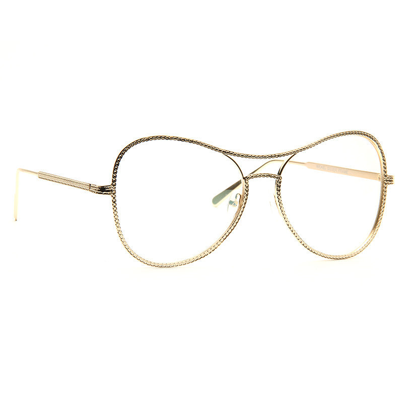 Duluth Mod Chain Embossed Clear Aviator Glasses