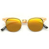 Peyton All Metal Mirror Lens Half Frame Sunglasses