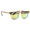 Peyton All Metal Mirror Lens Half Frame Sunglasses