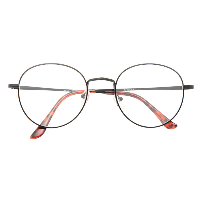 Ellington 4 Metal Flat Lens Round Clear Glasses