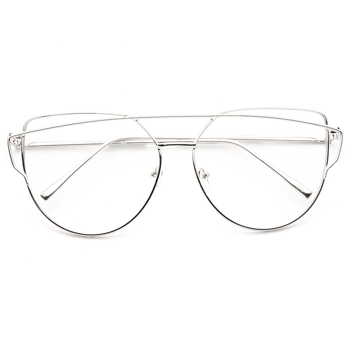 LovePunch Designer Inspired Flat Lens Clear Glasses