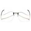 Flutter Oversized Rimless Low Temple Clear Glasses