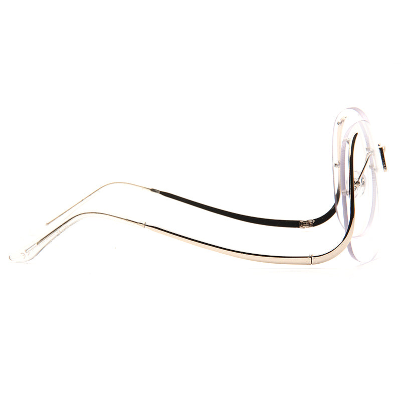 Flutter Oversized Rimless Low Temple Clear Glasses