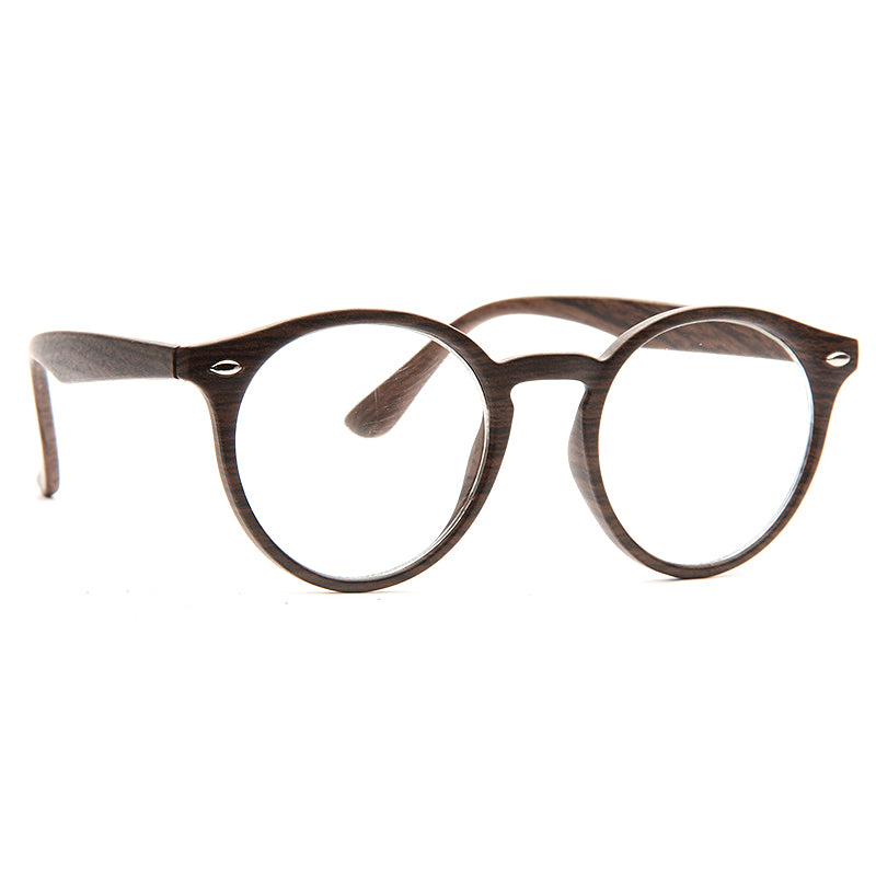 Grayson 2 Oversized Wood Grain Round Clear Glasses