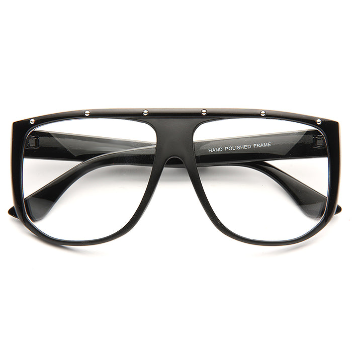 Superstud Designer Inspired Flat Top Shield Clear Glasses