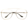 Diaz Oversized Metal Clear Aviator Glasses