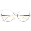 Lexi Designer Inspired Metal Flat Lens Cat Eye Clear Glasses