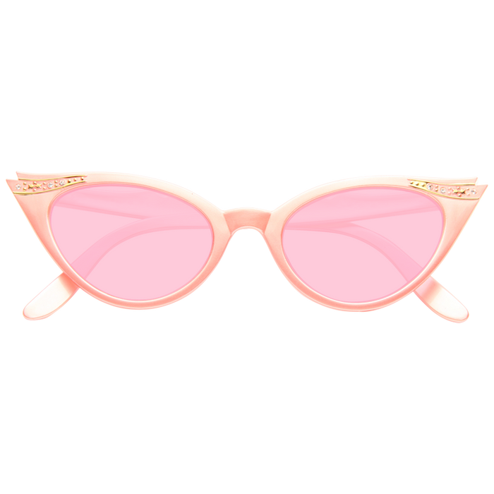 Betty Jo Rhinestone Cat Eye Color Tint Sunglasses