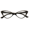 Mavis Rhinestone Solid Frame Cat Eye Clear Glasses