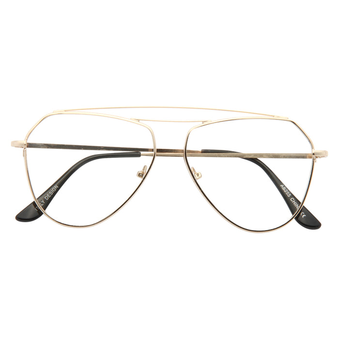 Bellair Flat Lens Clear Aviator Glasses