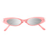 Abie Extreme Oval Silver Mirror 90s Cat Eye Sunglasses