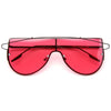 Zhora 2 Designer Inspired Flat Top Color Tint Shield Sunglasses