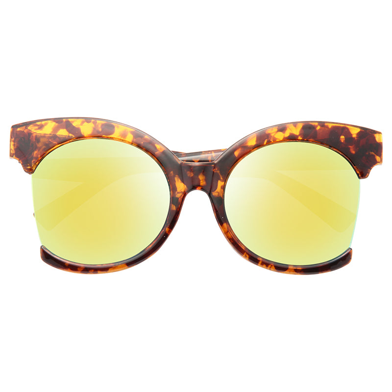 Selden Oversized Side Cut Frame Round Sunglasses