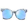 Selden Oversized Side Cut Frame Round Sunglasses