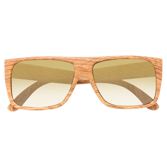 Alex Wood Grain Super Dark Flat Top Sunglasses