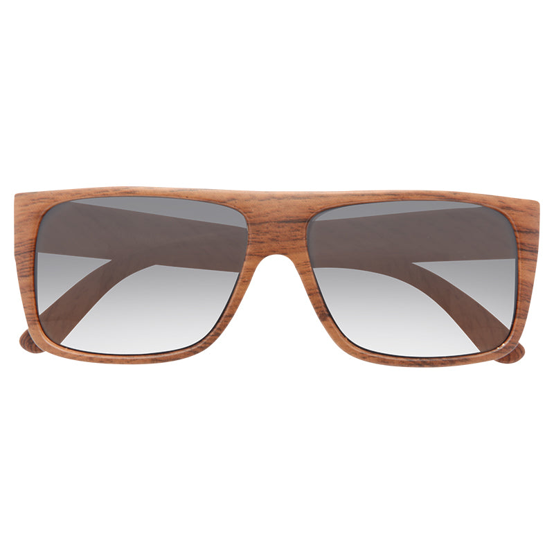 Alex Wood Grain Super Dark Flat Top Sunglasses