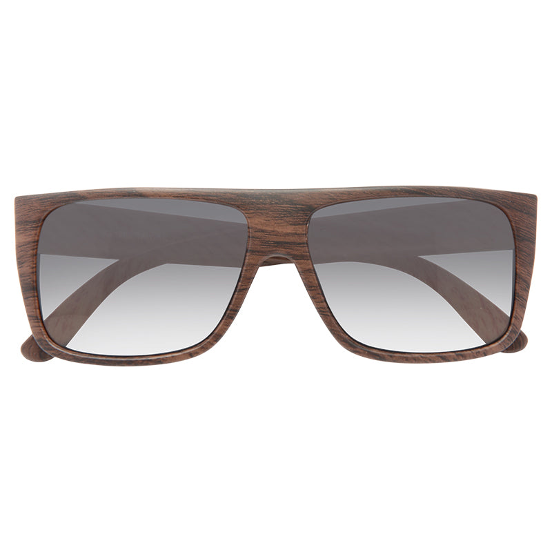 Alex Wood Grain Super Dark Flat Top Sunglasses