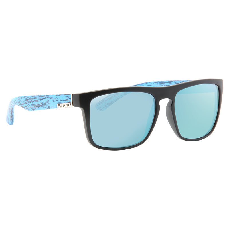 Montier Wood Grain Polarized Color Mirror Flat Top Sunglasses