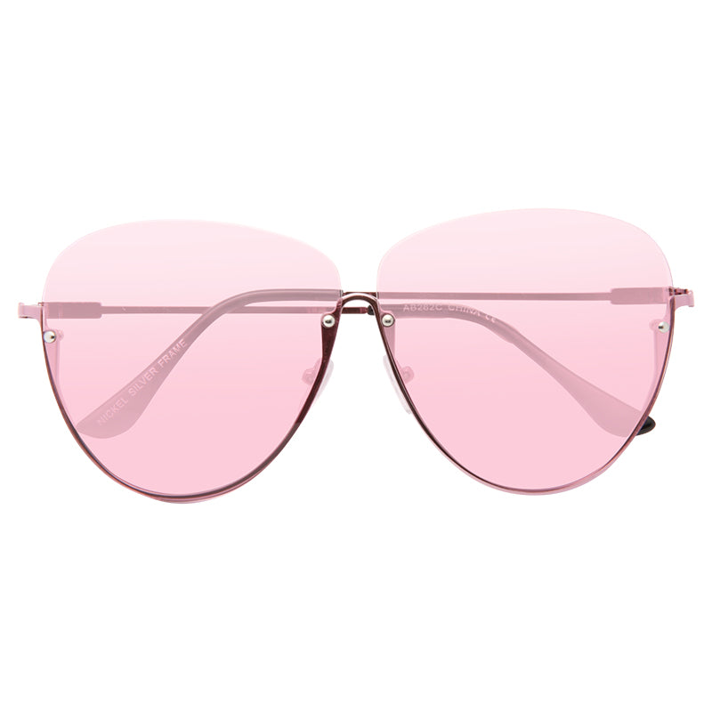 Hallett Semi-Rimless Color Tint Aviator Sunglasses