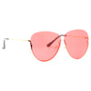 Hallett Semi-Rimless Color Tint Aviator Sunglasses