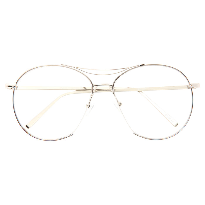 Jumping Jack Designer Inspired Flat Lens Round Clear Glasses