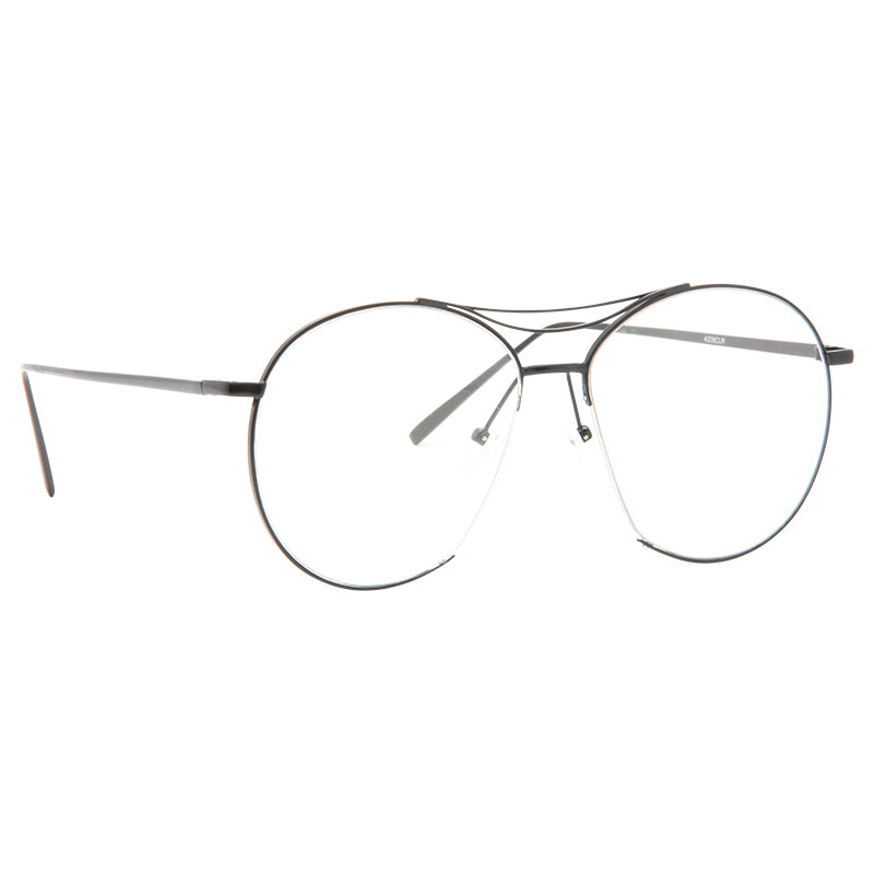 Jumping Jack Designer Inspired Flat Lens Round Clear Glasses