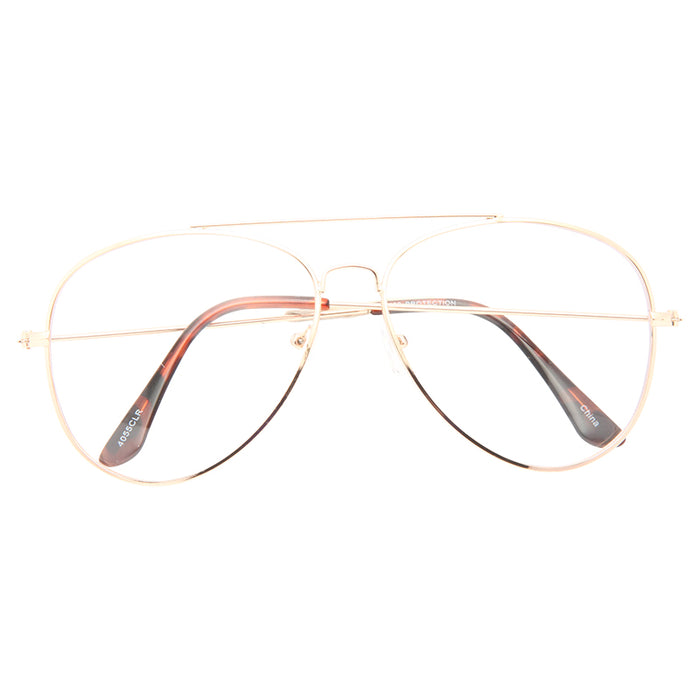 Classic 60mm Clear Aviator Glasses